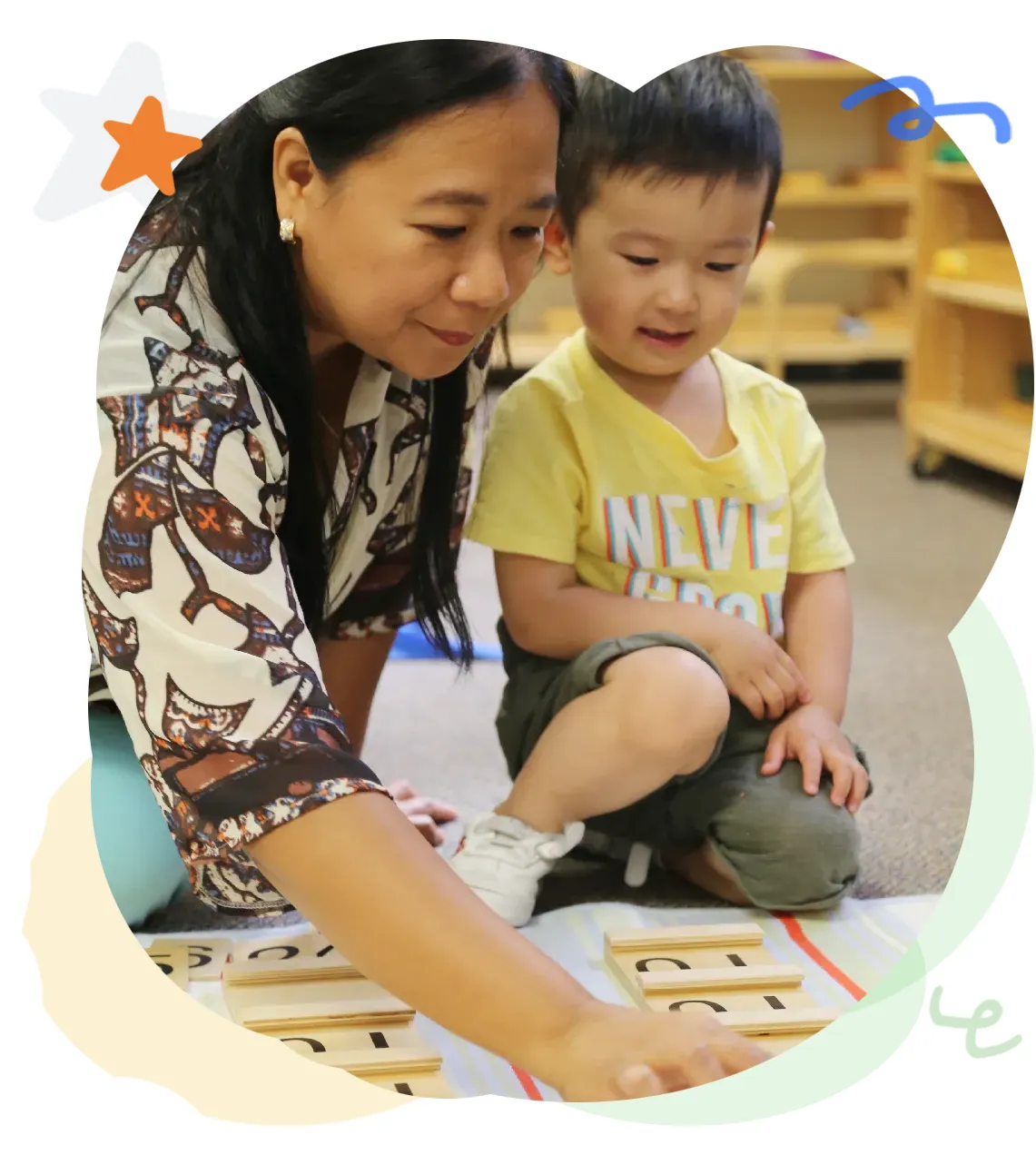 Children exploring outdoors at Main street Montessori